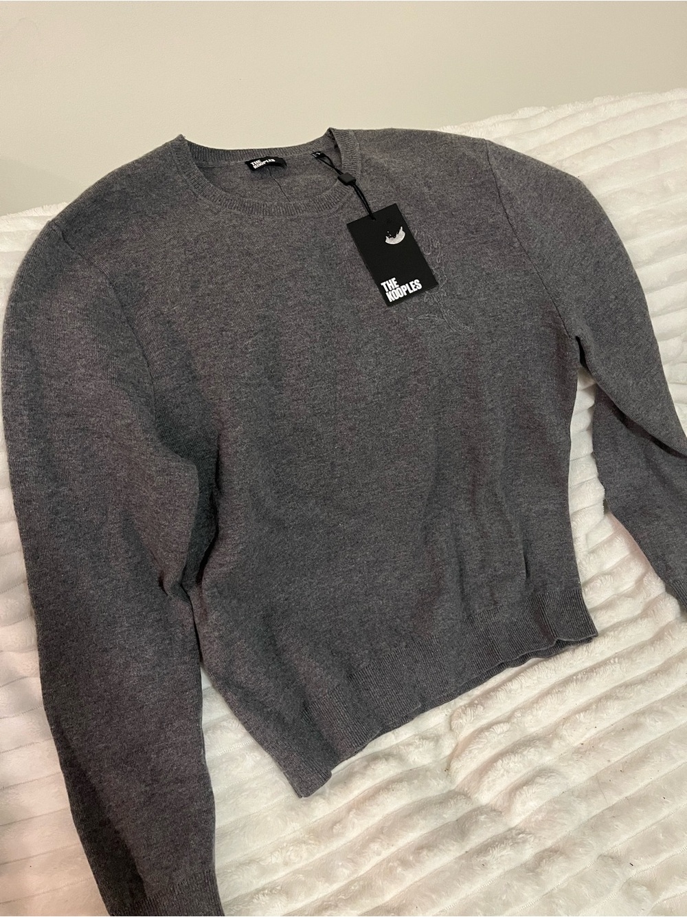 The Kooples Women’s Charcoal Gray Crewneck Sweater NEW WITH TAG
